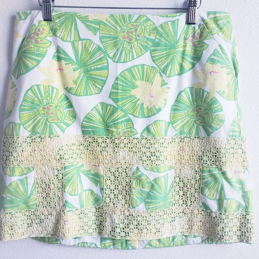 Lilly Pulitzer Rare Skirt In Hip Hop Frog Lilly Print